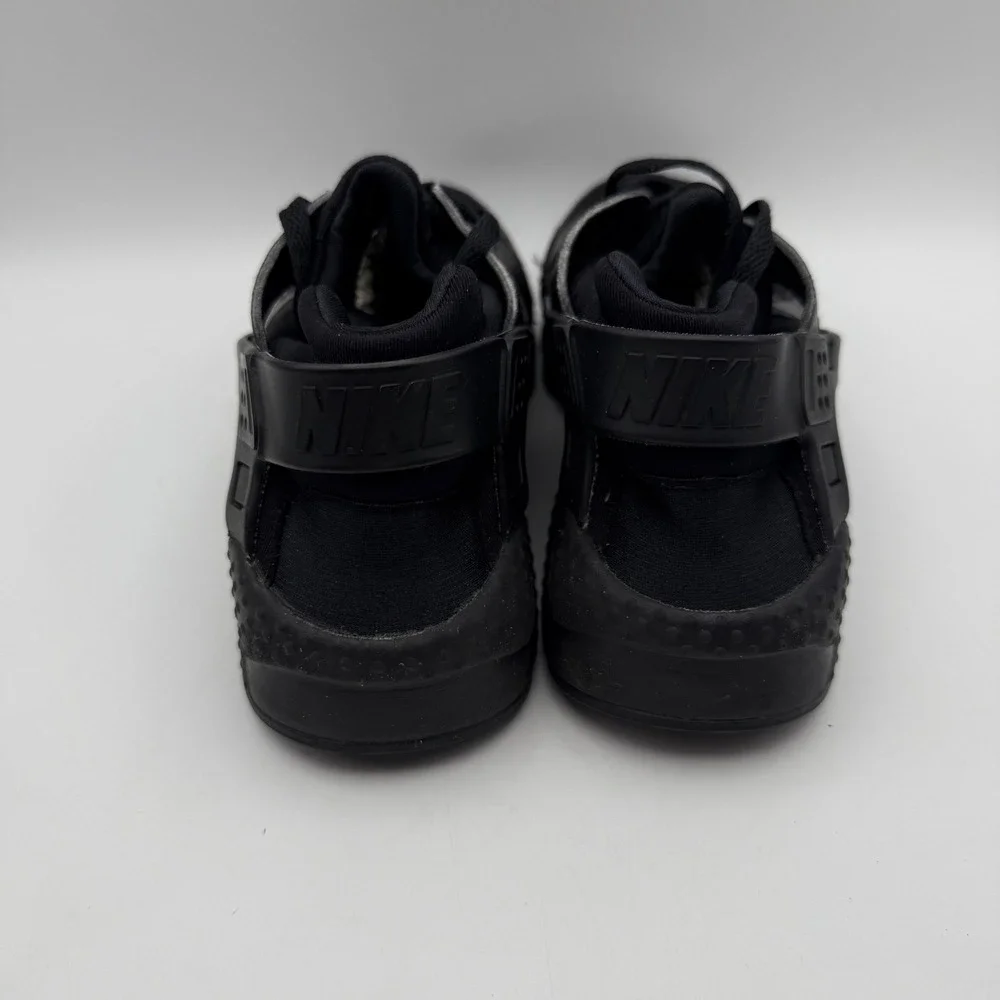 Nike Huarache‎ Run Sneakers All Black Athletic Shoes Youth Size 6.5Y